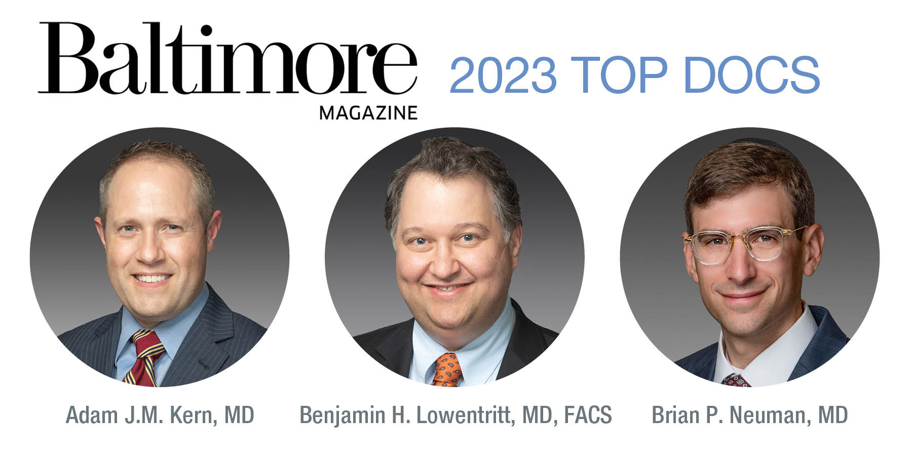 Three Chesapeake Urology Physicians Named Baltimore Magazines' "Top